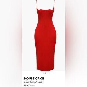 House of CB ANAIS
Scarlet Satin Corset Midi Dress